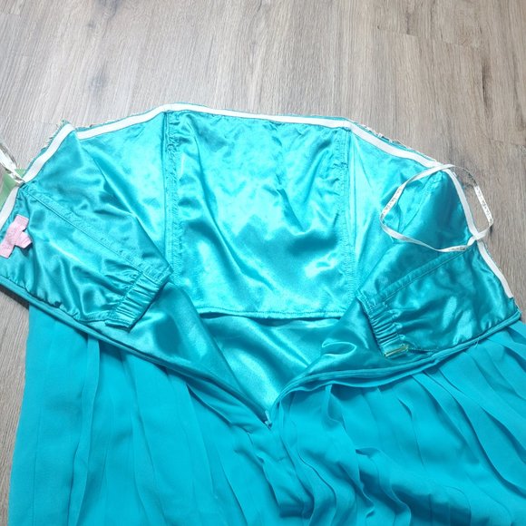 LILLY PULITZER SEA BLUE JILLIE CHIFFON STRAPLESS DRESS Woman's SIZE 10 - Picture 13 of 15